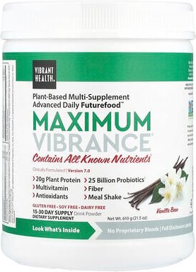Vibrant Health, Maximum Vibrance®, Version 7.0, Ergänzungsmittel, Vanille, 610 g (21,5 oz.)