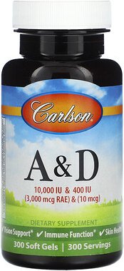 Carlson, Vitamin A & D, 300 Weichkapseln