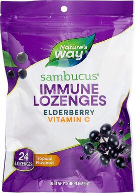 Thumbnail - Nature's Way, Sambucus® Immune Lozenges, Lutschtabletten, Tropischer Geschmack, 24 Lutschtabletten