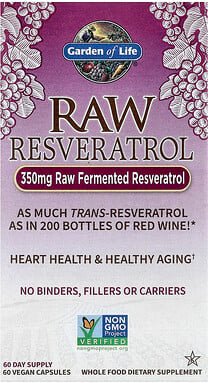 Garden of Life, RAW Resveratrol, 350 mg, 60 vegane Kapseln