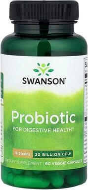 Swanson, Probiotikum, 20 Milliarden KBE, 60 pflanzliche Kapseln