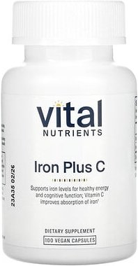 Thumbnail - Vital Nutrients, Iron Plus C, 100 vegane Kapseln