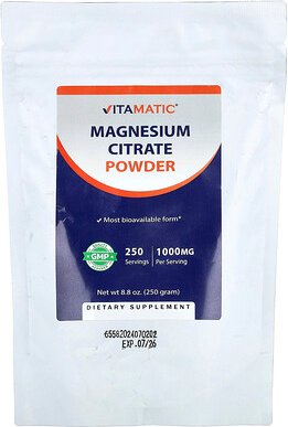 Vitamatic, Magnesium Citrate Powder, Magnesiumcitrat-Pulver, 250 g (8,8 oz.)