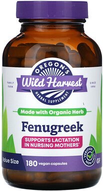 Oregon's Wild Harvest, Fenugreek, Bockshornklee, 180 vegane Kapseln (500 mg pro Kapsel)