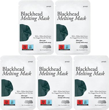 Petitfee, Blackhead Melting Beauty Mask, schmelzende Beauty-Maske mit Mitessern, 5 Pads, je 2,5 ml (0,08 fl. oz.).
