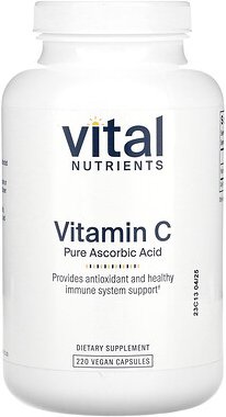 Vital Nutrients, Vitamin C Pure Ascorbic Acid, Vitamin C, reine Ascorbinsäure, 220 vegane Kapseln
