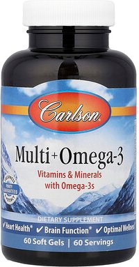 Carlson, Multi + Omega-3, 60 Weichkapseln