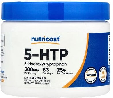 Nutricost, 5-HTP, Unflavored, 5-HTP, geschmacksneutral, 25 g (0,9 oz.)