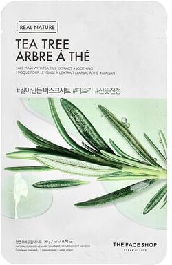 The Face Shop, Real Nature, Beauty Face Mask, Beauty-Gesichtsmaske, Teebaum, 1 Tuchmaske, 20 g (0,70 oz.)