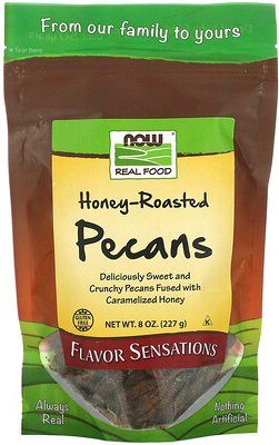 NOW Foods, Real Food, geröstete Pekannüsse mit Honig, 227g