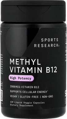Sports Research, Methyl Vitamin B12, 2.000 mcg, 120 flüssige pflanzliche Kapseln