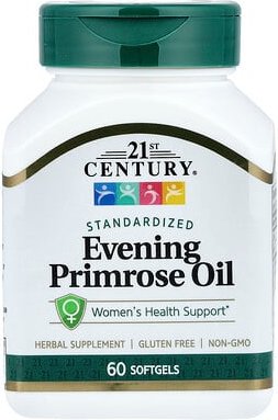 21st Century, Evening Primrose Oil, Nachtkerzenöl, standardisiert, 60 Weichkapseln (500 mg pro Weichkapsel)