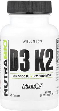 Thumbnail - NutraBio, D3 K2, 60 Kapseln