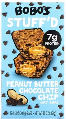 Bobo's Oat Bars, Gefüllte Haferriegel, Erdnussbutter-Schokoladenstückchen, 12 Riegel, je 70,8 g (2,5 oz.)