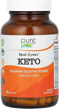 Pure Essence, Real-Zymes Keto, Keto-Ergänzungsmittel, 90 pflanzliche Kapseln