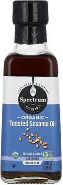 Thumbnail - Spectrum Culinary, Organic Toasted Sesame Oil, geröstetes Bio-Sesamöl, unraffiniert, 236 ml (8 fl. oz.)