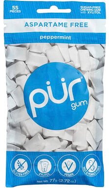 The PUR Company, Chewing Gum, Kaugummi, Pfefferminze, 55 Stück, 77 g (2,72 oz.)