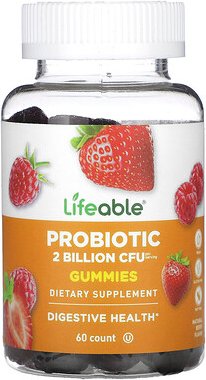Lifeable, Probiotic Gummies, probiotische Fruchtgummis, natürliche Beere, 60 Fruchtgummis (1 Milliarde KBE pro Fruchtgum...