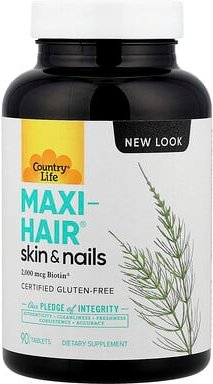 Country Life, Maxi-Hair®, Skin & Nails, Haut und Nägel, ohne PABA, 90 Tabletten