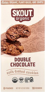 Skout Organic, Soft-Baked Cookies, Soft-Baked Cookies, Double Chocolate, weich gebackene Kekse, doppelte Schokolade, 5 B...