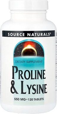 Source Naturals, Proline & Lysine, Prolin und Lysin, 120 Tabletten