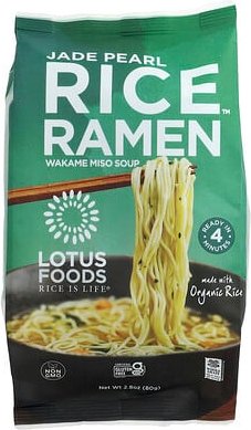 Lotus Foods, Jade Pearl Rice™ Ramen, Wakame Miso Suppe, 80 g (2,8 oz.)