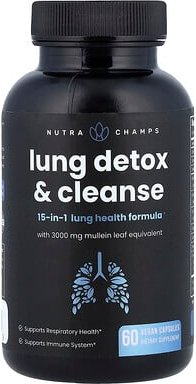 NutraChamps, Lung Detox & Cleanse, Entgiftung und Reinigung der Lunge, 60 vegane Kapseln