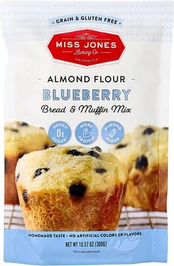 Miss Jones Baking Co, Almond Flour Bread & Muffin Mix, Mandelmehl-Brot- und Muffin-Mischung, Heidelbeere, 300 g (10,57 o...