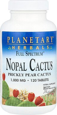 Planetary Herbals, Nopal-Kaktus, volles Spektrum, stacheliger Feigenkaktus, 1.000 mg, 120 Tabletten
