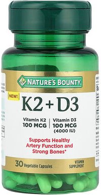 Nature's Bounty, Vitamin K2 + D3, 30 pflanzliche Kapseln