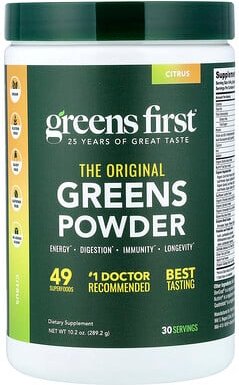 Greens First, Greens Powder, Gemüsepulver, Zitrus, 289,2 g (10,2 oz.)