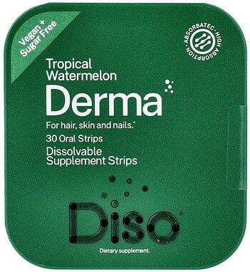 Diso, Derma, Tropical Watermelon, tropische Wassermelone, 30 orale Streifen