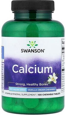 Swanson, Calcium, Vanilla Cream, Vanillecreme, 100 Kautabletten