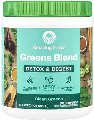 Amazing Grass, Greens Blend, Detox & Digest, Gemüsemischung, reines Gemüse, 210 g (7,4 oz.)