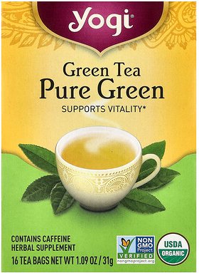 Yogi Tea, Green Tea Pure Green, reiner grüner Tee, 16 Teebeutel, 31 g (1,09 oz.)