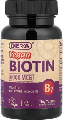 Deva, Vegan Biotin, 90 Tabletten (6.000 mcg pro Tablette)