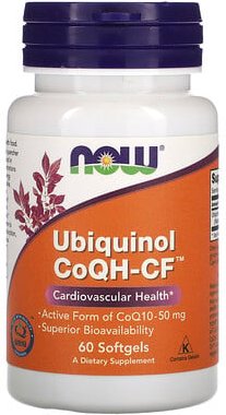 NOW Foods, Ubiquinol CoQH-CF, Ubichinol, 50 mg, 60 Weichkapseln