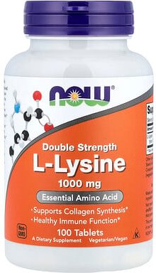 NOW Foods, L-Lysine, L-Lysin, 1.000 mg, 100 Tabletten