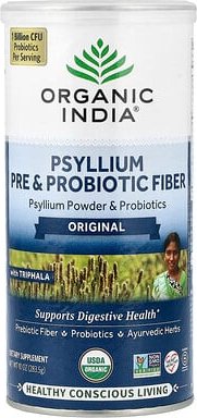 Organic India, Psyllium Pre & Probiotic Fiber, präbiotische und probiotische Ballaststoffe, 283,5 g (10 oz.)