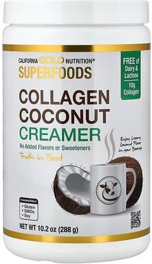 California Gold Nutrition, Superfoods, Collagen Coconut Creamer with Organic Coconut Milk Powder, hydrolysierte Kollagen...
