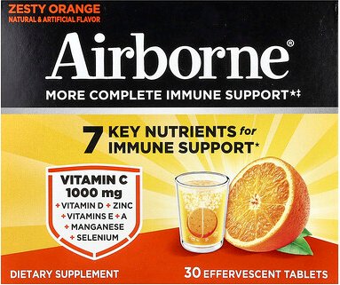 AirBorne, Complete Immune Support Supplement, Ergänzungsmittel zur Unterstützung des Immunsystems, Orange, 3 Röhrchen, j...