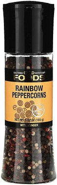 California Gold Nutrition, Foods, Rainbow Peppercorn Grinder, Mühle mit Regenbogen-Pfefferkörnern, 165 g (5,82 oz.)