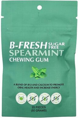 B-Fresh, Chewing Gum, Kaugummi, grüne Minze, zuckerfrei, 25 Stück (50 g)