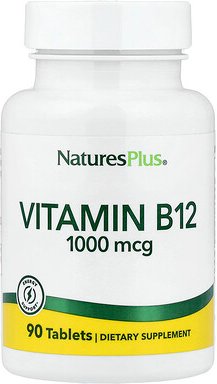 NaturesPlus, Vitamin B12, 1.000 mcg, 90 Tabletten