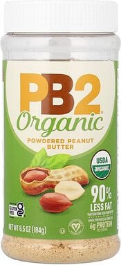 PB2 Foods, Organic Powdered Peanut Butter, Bio-Erdnussbutter in Pulverform, 184 g (6,5 oz.)