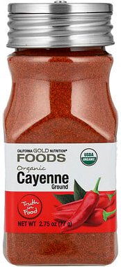 California Gold Nutrition, Foods, Organic Cayenne, Bio-Cayennepfeffer, 78 g (2,75 oz.)