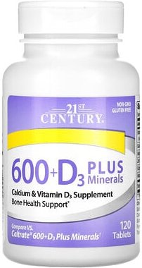 Thumbnail - 21st Century, 600+D3 Plus Mineralstoffe, 120 Tabletten