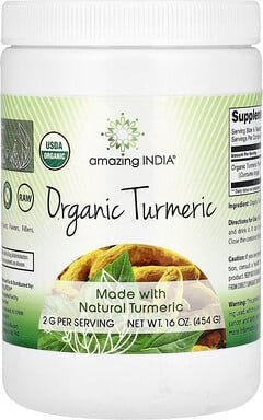 Amazing India, Organic Turmeric, Bio-Kurkuma, 454 g (16 oz.)