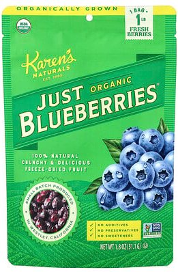 Karen's Naturals, Organic Just Blueberries®, 51,1 g (1,8 oz.)