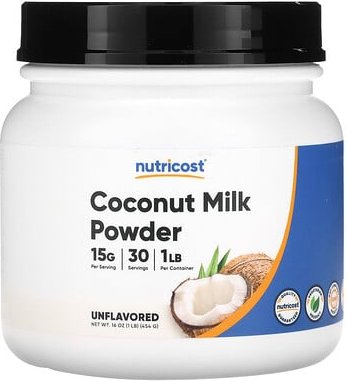 Nutricost, Kokosnussmilchpulver, geschmacksneutral, 454 g (1 lb.)